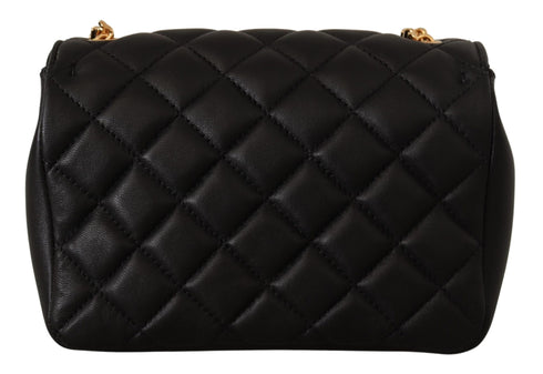 Versace Black Nappa Leather Medusa Shoulder Bag